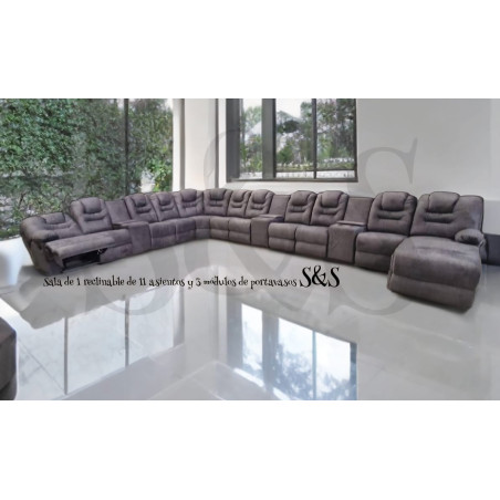 Salas de lujo con reclinables,salas tipo cinema, sala gris jumbo,salas grandes ,salas modernas