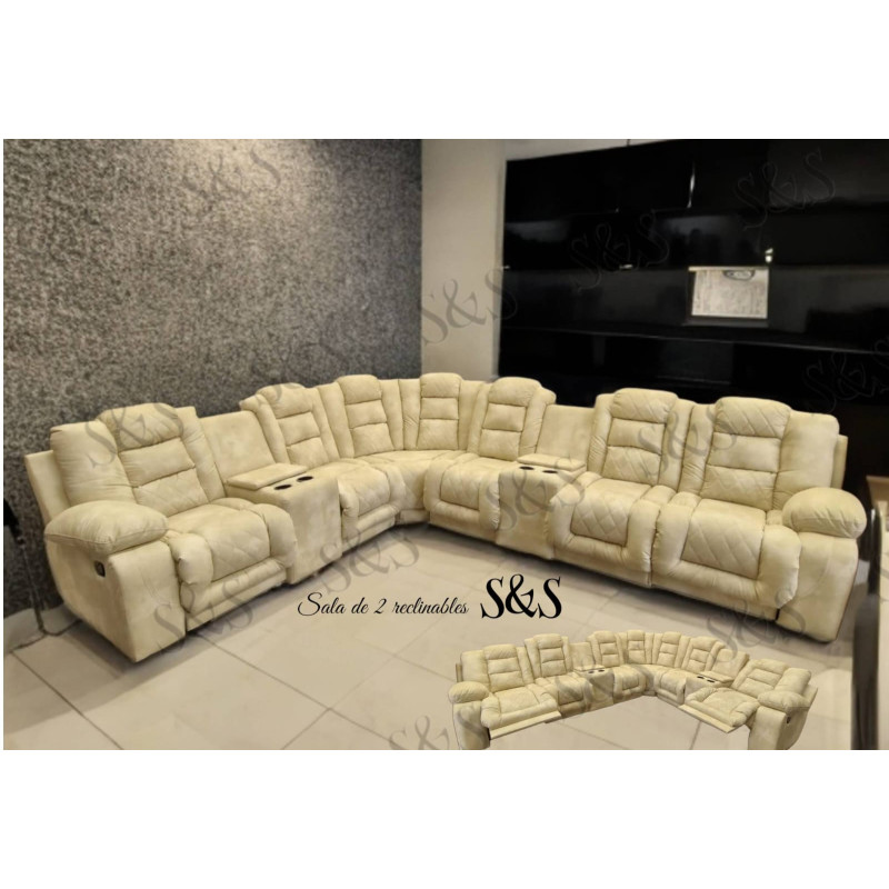 Salas grandes con reclinables, salas, salas de lujo ,muebles