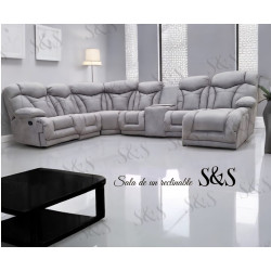 Sala gris de lujo, sala Italia tipo cinema, sala grande ,muebles