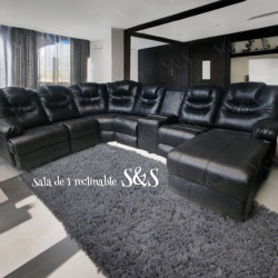Sala de 1 reclinable negro
